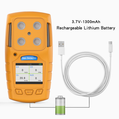 CE FCC ISO9001 Sertifikalarına Sahip LEL CO O2 H2s Taşınabilir Çoklu Gaz Dedektörleri