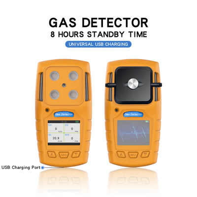 Difüzyon Tipi Taşınabilir Çok Gaz Dedektörü PC TPU Malzeme Düşük / Yüksek Alarm