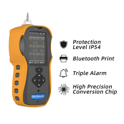 TFT LCD Ekran CO H2S CO2 pid voc NH3 NO2 SO2 Gaz Kaçağı Testi İçin Taşınabilir Çoklu Gaz Dedektörü